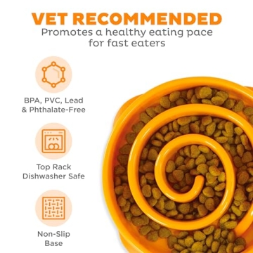 Outward Hound Fun Feeder Slo Bowl for Dogs - Orange