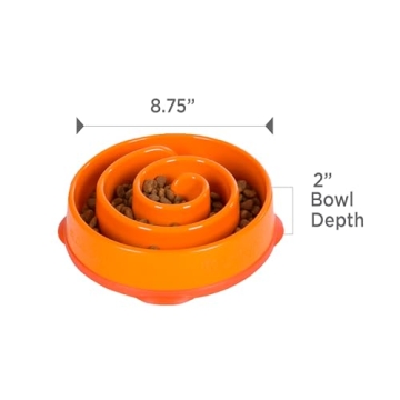 Outward Hound Fun Feeder Slo Bowl for Dogs - Orange