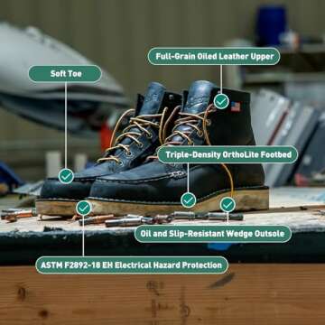 Danner 6" Bull Run Moc Toe Work Boots for Men