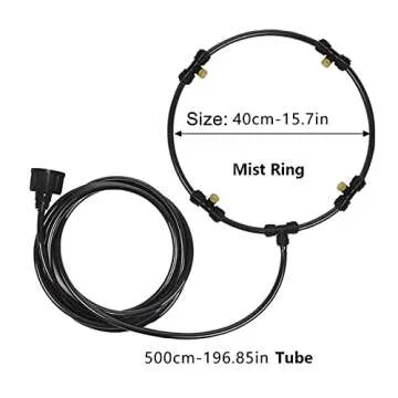 Outdoor Misting Fan Kit - 16in Spray Ring for Cooling