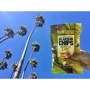 Barnana Organic Plantain Chips - Acapulco Lime - 5 Ounce, 3 Pack - Crunchy, Salty Snack!