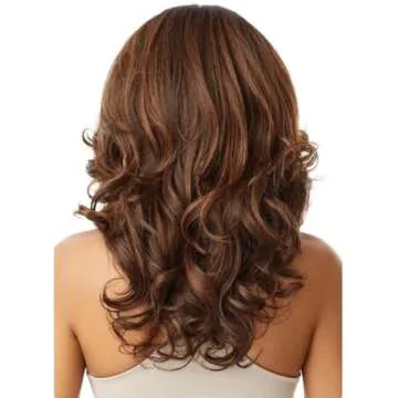 Outre LACEFRONT PERFECT HAIR LINE Glamorous Wavy Fully Hand-Tied 13”x 6” Frontal HD Baby Hair Transparent Lace Easy-to-Style Heat Friendly - JULIANNE (DR4/HNBRN)