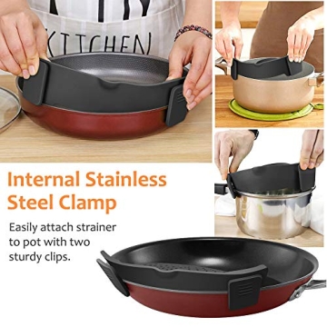 YEVIOR Clip-On Food Strainer for Quick Cooking