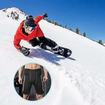 Protective Padded Shorts，3D Protection Hip Butt XPE Protective Gear Guard for Ski Snowboard and Skateboarding 4Men Women Youth
