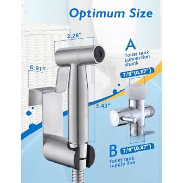 BRITULIF Handheld Bidet Sprayer for Toilet, Jet Sprayer for Toilet Muslim Shower, Adjustable Cloth D...