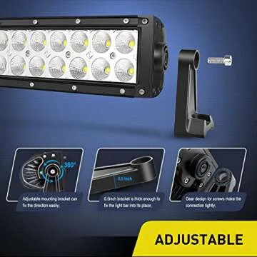 Nilight LED Light Bar 50Inch 288W 20100LM Curved Spot Flood Combo Driving Lamp Roof Bumper Off Road LED Work Lights Pods for Van Camper Wagon Car Pickup Golf Cart ATV UTV SUV Truck Boat 4x4