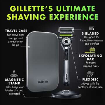 Gillette Labs with Exfoliating Bar by Gillette Mens Razor and Travel Case, Shaving Kit for Men, Stor...