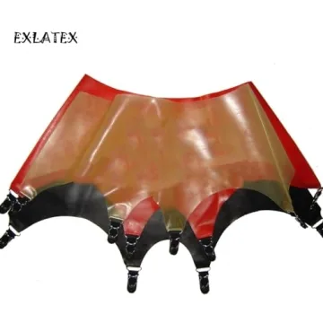 EXLATEX Black Latex Garter Belt Seductive Ultra Strong
