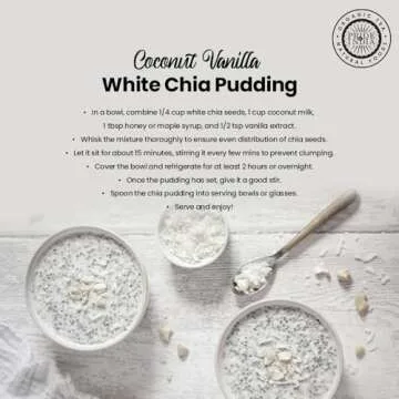 Pride Of India - Whole White Chia Seeds Raw Natural - 1.25 Pound (20 Oz) Jar with 24+ Servings - Omega-3 & Calcium Superfood - Great in smoothies, yogurt, baking, cereal, cookies, breakfast and more