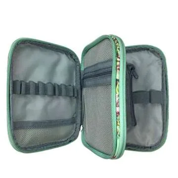 New Crochet Hook Case Without Hooks and Accessories, Zipper Storage Organizer Bag with Web Pockets for Various Crochet Needles/Knitting Accessories/Crochet Hook Kit Tools, Lightweight, Easy to Hold