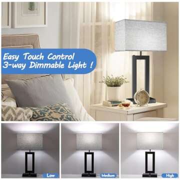 MoMyofdy Touch Control Table Lamps with USB Ports