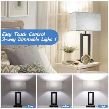 MoMyofdy Touch Control Table Lamps with USB Ports