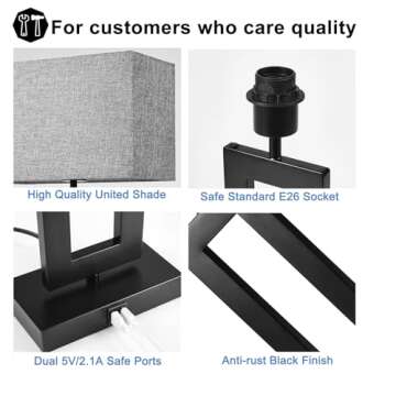 MoMyofdy Touch Control Table Lamps with USB Ports