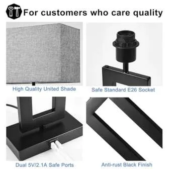 MoMyofdy Touch Control Table Lamps with USB Ports