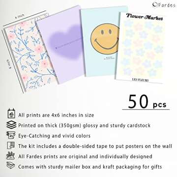 Blue Room Decor Aesthetic, 50pcs Danish Pastel Wall Collage Kit Aesthetic Pictures, Minimalist Decor...