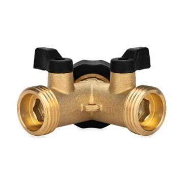 Camco Solid Brass Water Wye Valve- Easy Grip Valve Handles and Simple Water Hose Connection CSA Low Lead Certified - (20123)