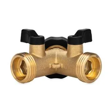 Camco Solid Brass Water Wye Valve- Easy Grip Valve Handles and Simple Water Hose Connection CSA Low Lead Certified - (20123)