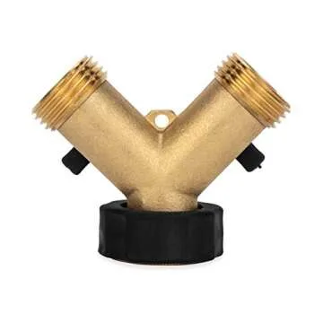 Camco Solid Brass Water Wye Valve- Easy Grip Valve Handles and Simple Water Hose Connection CSA Low Lead Certified - (20123)