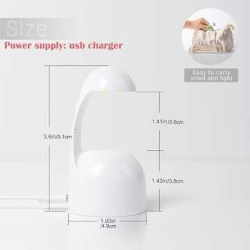 Lotifie Mini UV Light for Gel Nails, Great Value Eggshell LED Nail Lamp, USB Nail Dryer for Fast Curing Gel Nail Polish, Gel Glue,Nail Art,Semi Cured Gel Nail Strips