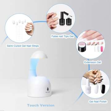 Lotifie Mini UV Light for Gel Nails, Great Value Eggshell LED Nail Lamp, USB Nail Dryer for Fast Curing Gel Nail Polish, Gel Glue,Nail Art,Semi Cured Gel Nail Strips