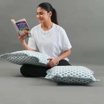 CPC Apatite Blue Ruffle Throw Pillow Covers for Couch