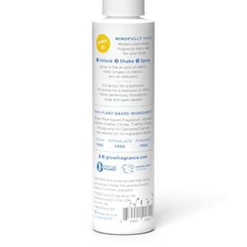 Grow Fragrance Scented Fabric and Room Air Freshener Spray - Certified Non-Toxic, 100% Plant-Based E...