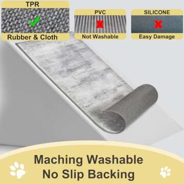 COMSLE Door Mat, Front Door Mat Indoor for Entrance Faux Wool Absorbent Non Slip Modern Throw Rug for Entryway Hallway Muddy Paws - Pet Friendly, 20x32 Inches,Linear Gray Machine Washable