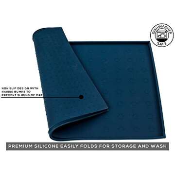 Humble Pet Food Mat Feeding Tray - Non-Slip, Anti-Spill, Raised Dog Food Mat, Easy Clean Waterproof ...