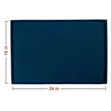 Humble Pet Food Mat Feeding Tray - Non-Slip, Anti-Spill, Raised Dog Food Mat, Easy Clean Waterproof - Premium Quality Silicone - Perfect for Dog Bowl Mat and Cat Feeding Mat Tray, 24" x 16" (Blue)