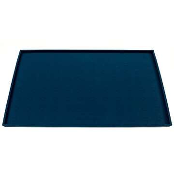 Humble Pet Food Mat Feeding Tray - Non-Slip, Anti-Spill, Raised Dog Food Mat, Easy Clean Waterproof - Premium Quality Silicone - Perfect for Dog Bowl Mat and Cat Feeding Mat Tray, 24" x 16" (Blue)