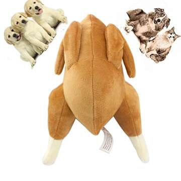 CheeseandU 1Pc Thanksgiving Turkey Toy for Dog Funny Molar Plush Roasted Chicken Toys Dog Chew Squea...