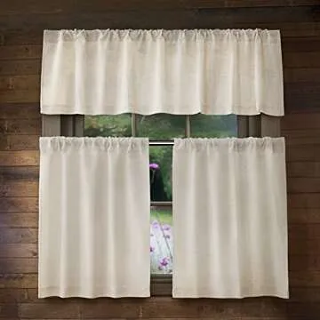 Valea Home Rustic Linen Kitchen Curtains for Cozy Spaces