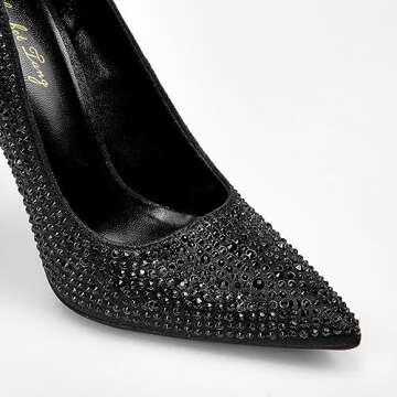 Elisabet Tang Women Pumps, Pointed Toe High Heel Glitter Rhinestone Heels Sparkly Prom Shoes Stiletto Wedding Heels for Bride Shoes for Women