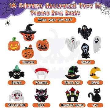 Halloween Gifts for Kids - 16pcs Halloween Bath Bombs for Kids with Halloween Toys Inside Halloween ...