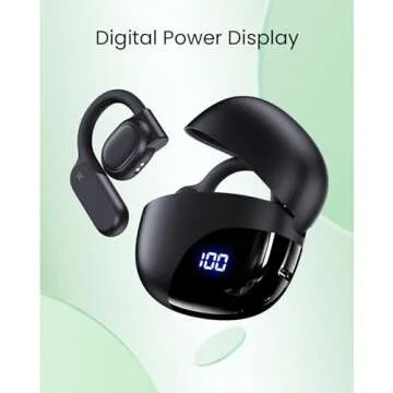 TAGRY Open Ear Headphones Bluetooth Ear buds 80Hrs Playtime Wireless Earbuds with Earhooks IPX7 Waterproof Touch Control Air Conduction Sport Headsets Bluetooth 5.3 Earphones for Workout Running Black