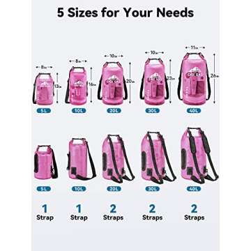 HEETA Dry Bag Waterproof for Women Men, Roll Top Lightweight Dry Storage Bag Backpack with Phone Cas...