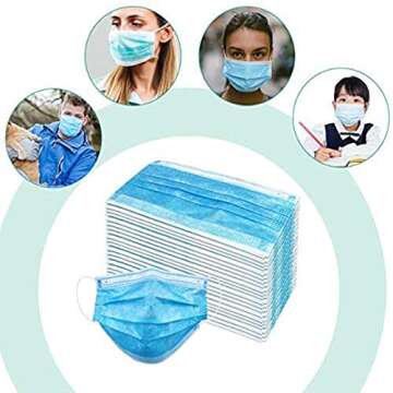 ApePal 50PCS 3-ply Disposable Face Masks for Adults, Black