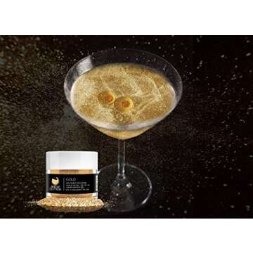 Brew Glitter (1x 4g Jar) | Edible Glitter for Drinks, Cocktails, Beer, Garnish & Beverages (Gold)