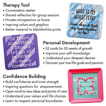 Sunny Present Empowering Questions Cards - 52 Self Care Cards for Mindfulness & Meditation, Writing, or Any Other Process You Choose - The Original Deck