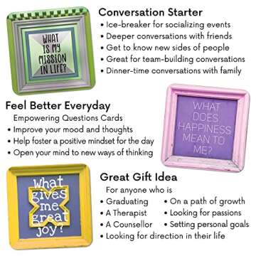 Sunny Present Empowering Questions Cards - 52 Self Care Cards for Mindfulness & Meditation, Writing, or Any Other Process You Choose - The Original Deck