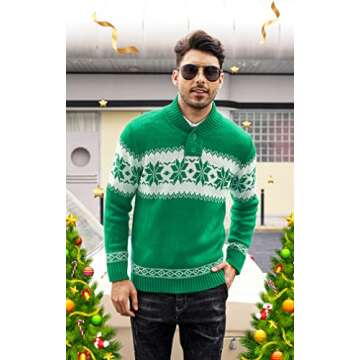 Stylish COOFANDY Ugly Christmas Pullover Sweater for Men