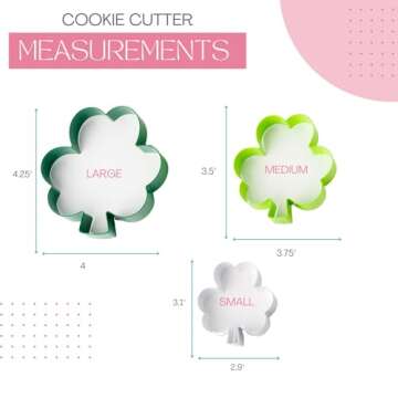 Shamrock Cookie Cutters for Baking Fun - 3 Pack