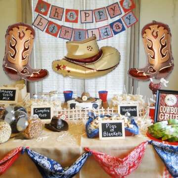 Lidmada 4Pcs Cowboys Balloons for Parties and Events