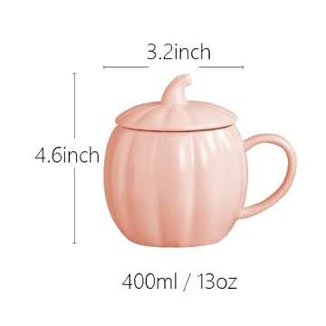 123Arts Ceramic Coffee Mug Pumpkin Shaped Cup Milk Water Tea Cup for Office Home