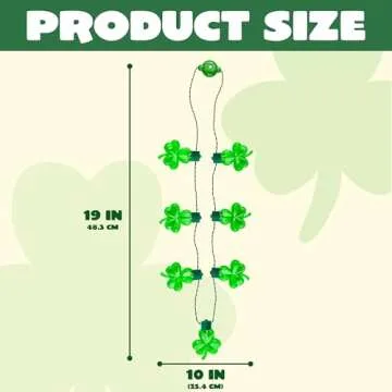 JOYIN 3 PCS St Patrick's Day Light Up Necklaces,Green Shamrock Bulb Necklace for Costume Dressing-up Accessories Saint Patricks Decorations Party Favor Supplies