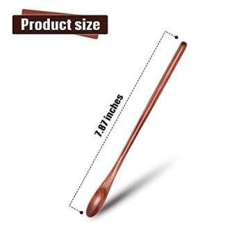 4 Pieces Wooden Coffee Mixing Spoons - Elegant Long Handle Stirring Utensils