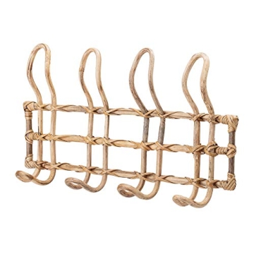 Bloomingville Rattan Wall Hanger with 4 Decorative Hooks