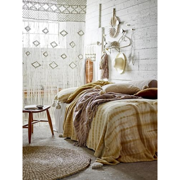 Bloomingville Rattan Wall Hanger with 4 Decorative Hooks