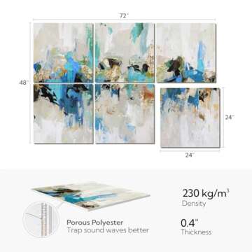 Olanglab Art Acoustic Panels, 72 "x48" Sound Absorbing Panels 6 Pack, Sound proofing Wall Panels for...