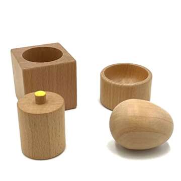 Leticia's Corner Set of Wooden Pincer Grasp and Egg Cup Puzzles, Pincer Puzzles, First Puzzles, Mont...